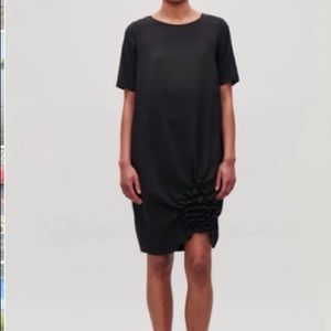 COS black gathered ham dress